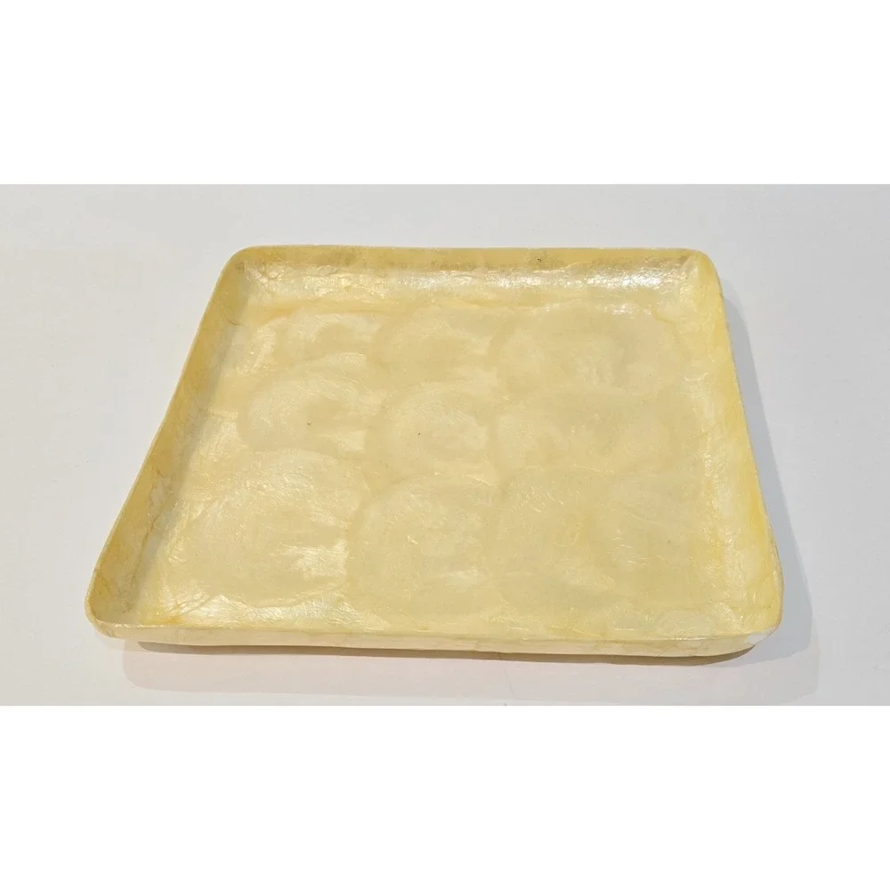 Vintage Capiz Shell Tray 8 3/4